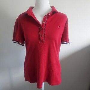 Tommy Hilfiger Cotton Puff-Sleeve Polo Classic Preppy Large